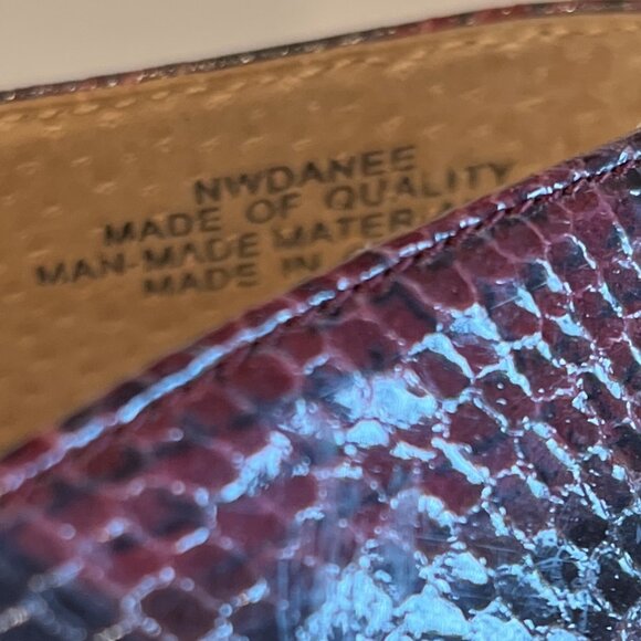 Nine West Danee Snake Skin Peeptoe Pumps in Black Cherry - Picture 7 of 8